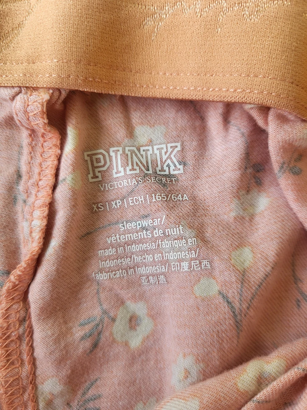 PINK Victoria's Secret Peach Floral Cotton Lounge Shorts